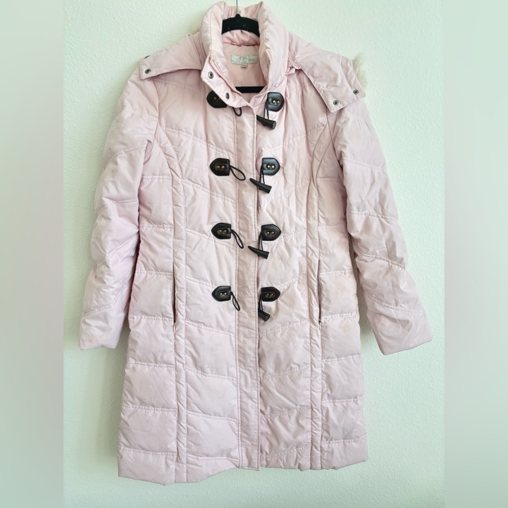 Pink puffer coat